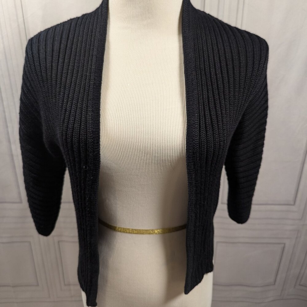 Black Ribbed Knit Shrug